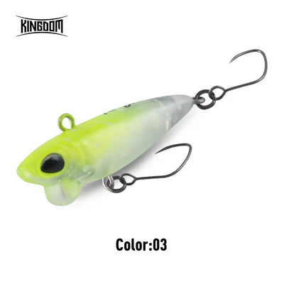 Light green micro sinking pencil lure with two treble hooks and front eye