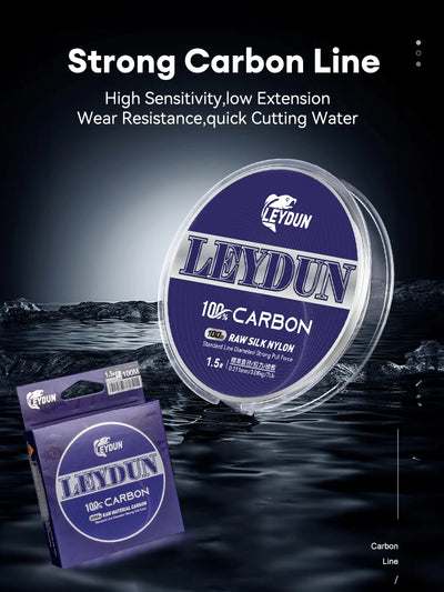 Carbon line spool with purple packaging boxes for 100% carbon fluorocarbon leader