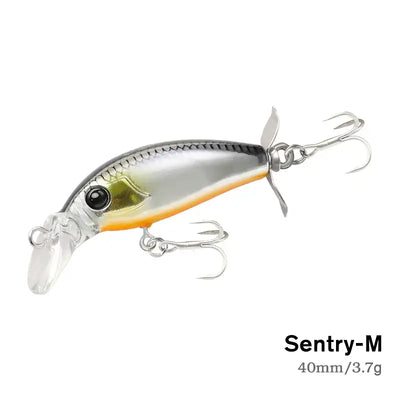Sinking minnow fishing lure, 40mm 3.7g, silver body with orange belly and silver hooks