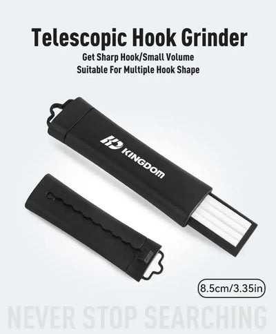 Two telescopic hook grinder cases, showing extended sharpening blade and ceramic insert