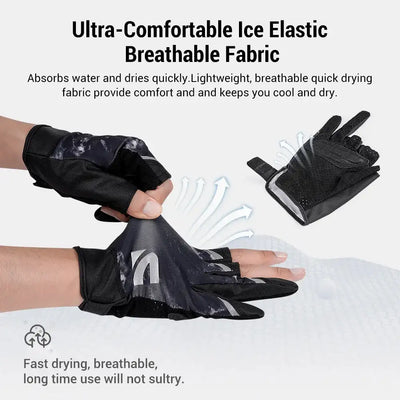 Noeby Half-Finger Fishing Gloves UPF50+ – Anti-Slip Sun Protection - Fishing Accessories - Cast N Go