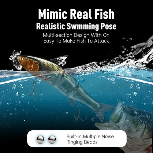 LEYDUN DOWZ SWIMMER 180SF 2oz Slow Floating Fishing Lures Triple Joint Body Glide Swimbaits Hard Baits Wobblers For Bass Pike -  - Cast N Go