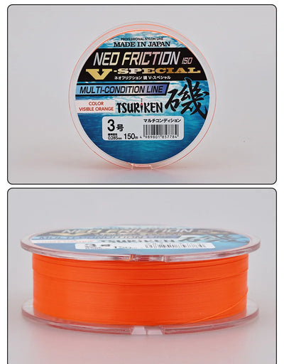 Tsuriken Neo Friction ISO V-Special Rock Fishing Line – Semi-Floating Nylon | 150/200m | Size #1.5 to #5