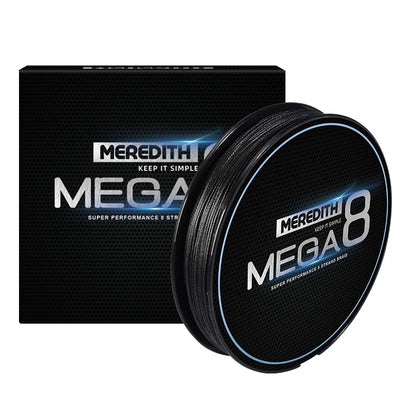 Meredith MEGA8 8-strand braided fishing line spool, black