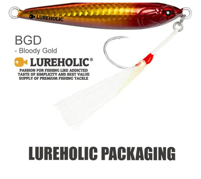 Lureholic 30g ~ 120g Tungsten Jig Slow Falling Hard Bait Fast Sinking Long Casting Metal Jig for Lure Fishig with Hooks -  - Cast N Go