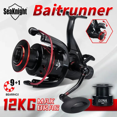 SeaKnight LUNA baitrunner spinning fishing reel with red-free spool handle knob