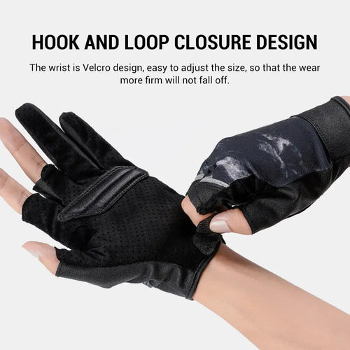 Noeby Half-Finger Fishing Gloves UPF50+ – Anti-Slip Sun Protection - Fishing Accessories - Cast N Go