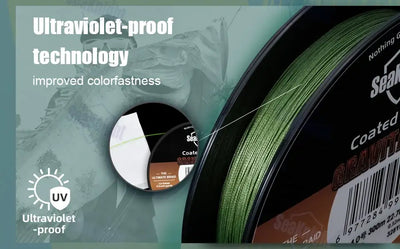 SeaKnight Gravitation G9 II green coated PTFE braided fishing line with spool