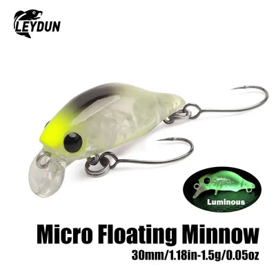 Leydun Puppet Surface Minnow Fishing Lures 30mm 1.5g Floating Shallow Diving Crankbait Fishing Artificial Swimbaits Tackles -  - Cast N Go