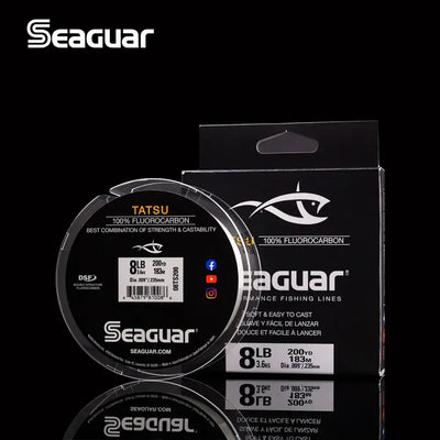 Seaguar Tatsu DSF fluorocarbon fishing line spool with 6 lb box