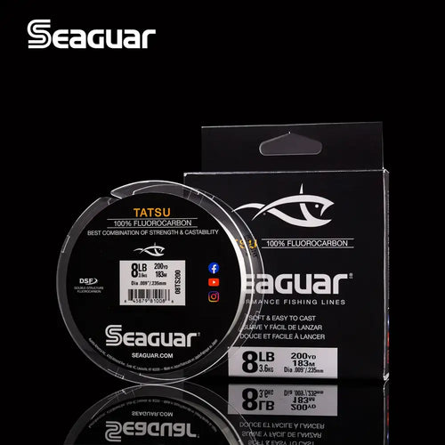Seaguar Tatsu DSF fluorocarbon fishing line spool with 6 lb box