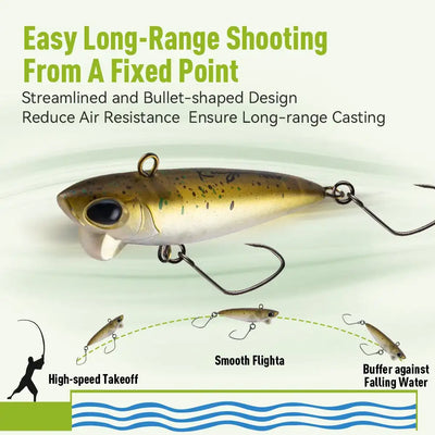Gold-and-brown sinking pencil fishing lure with lip and twin treble hooks