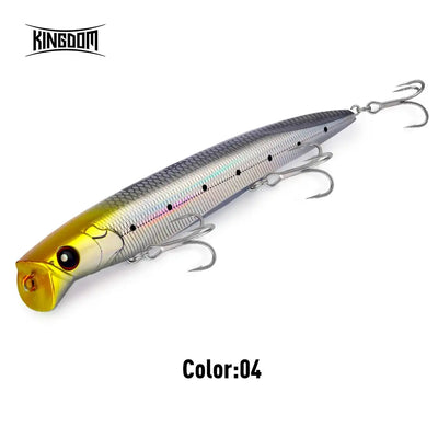 Floating minnow lure, Color:04 silver body with yellow head and red eye, three treble hooks