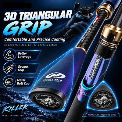 HISTAR Waves Carbon Fishing Rod | 2.4m–3m