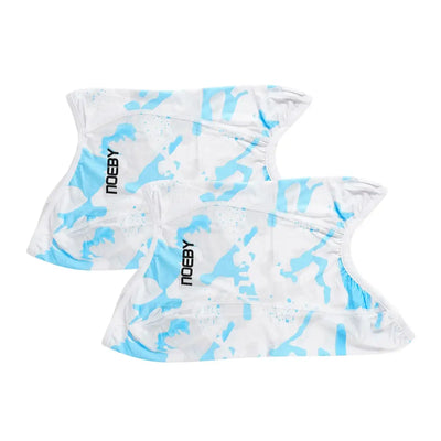 NOEBY fishing face and neck gaiter set, blue-and-white camouflage, face opening