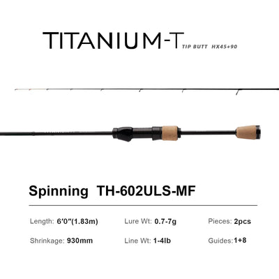 Purelure Titanium-T XUL BFS Lure Rod – TC4 Titanium Tip | Fuji Guides | 5'3" to 7'2" | Trout Bass