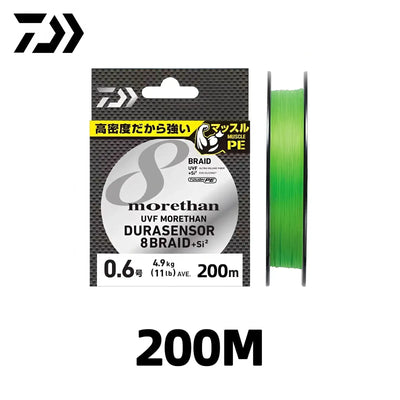 DAIWA morethan 8x braided PE fishing line, green, 0.6, 200m on package