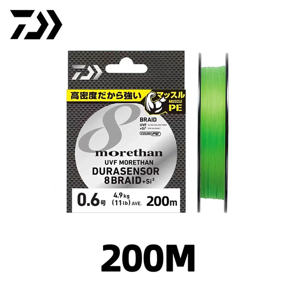 DAIWA morethan 8x braided PE fishing line, green, 0.6, 200m on package