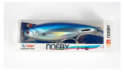 NOEBY boxed stickbait lure in blue-silver color with Japanese hook