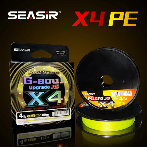 Braided fishing line spool with bright green line and retail product box
