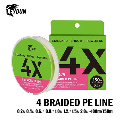 LEYDUN Thinner Fishing Lines 4 Strands Braided Multifilament PE 100m 150m Smooth Anti-Bite Woven Thread Accessories Fishing Wire -  - Cast N Go