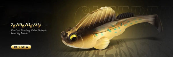 Gold and green metal jig fishing lure with treble hooks