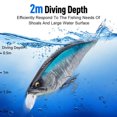 LEYDUN Fishing Lures Minnow 126mm 110mm Floating Good Action Hard Baits High Quality Crankbaits Wobblers For Bass Pike -  - Cast N Go