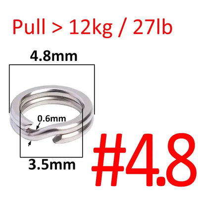 #4.8 stainless steel split ring connector with 3.5mm length and 0.6mm wire