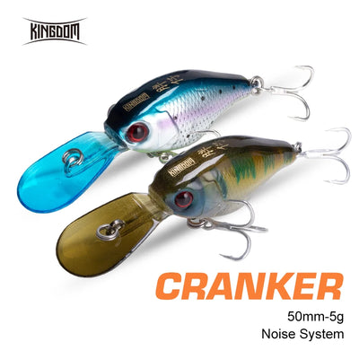 Small minnow crankbaits, blue and dark green with red eyes and treble hooks