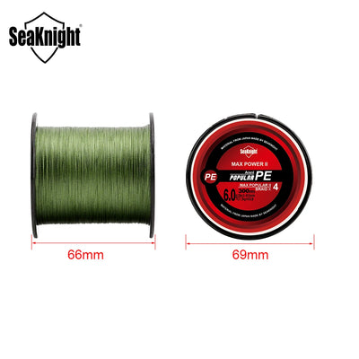 SeaKnight 4-Strand PE Braid – Japan Fibre | Surface Coated | 8–80lb | 300m 500m 1000m | 8 Colours