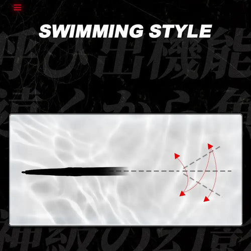 Hunthouse needle bait swimming style arrow diagram for pencil lure action