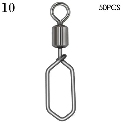 Rolling swivel snap connector with top loop ring and U-shaped wire link, dark silver