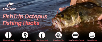 Red octopus offset circle fishing hooks for fishing rigs