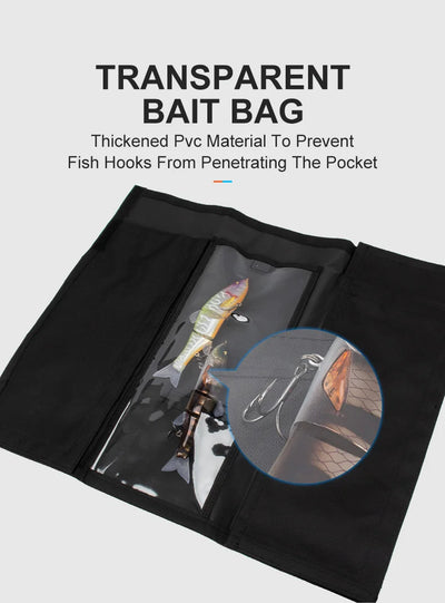 LEYDUN Swimbait Wrap Bag – Fits Up To 12" Baits | 4 Dual-Access Hybrid Pockets | Soft & Hard Lures | Green / Black