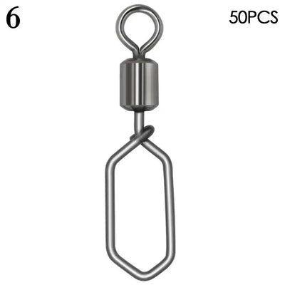 Rolling snap swivel connector (size 6), steel alloy, hanging ring