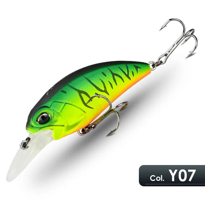 MEREDITH JERK floating crankbait, bright green with orange underside, 2 treble hooks