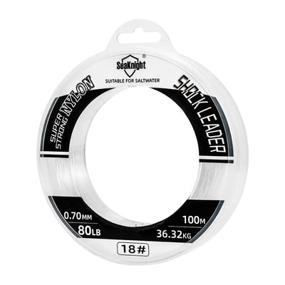 SeaKnight clear nylon fishing leader line, 100m, 0.70mm, 80LB spool