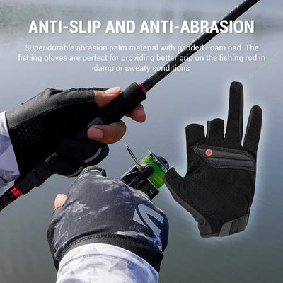 Noeby Half-Finger Fishing Gloves UPF50+ – Anti-Slip Sun Protection - Fishing Accessories - Cast N Go