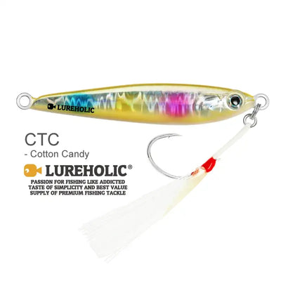Lureholic 30g ~ 120g Tungsten Jig Slow Falling Hard Bait Fast Sinking Long Casting Metal Jig for Lure Fishig with Hooks -  - Cast N Go