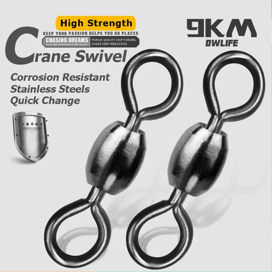 Black nickel crane barrel swivel with two connected rings, stainless steel look