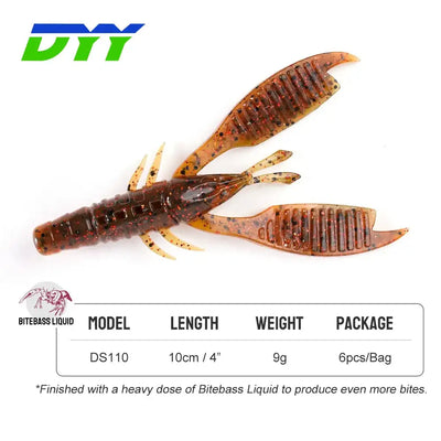 Orange-brown craw flapper soft plastic jig trailer with ribbed claws