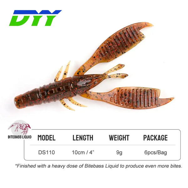 Orange-brown craw flapper soft plastic jig trailer with ribbed claws