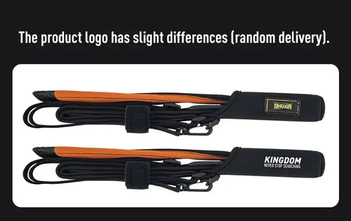 Pair of black fishing rod protection sleeves with orange edge stripes and carry straps