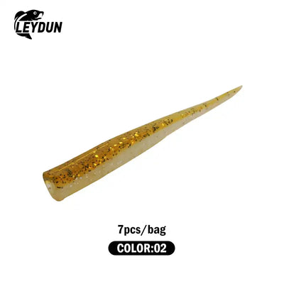 Gold speckled soft fish bait lure with tapered body and small tail