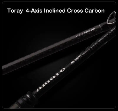 Fishing rod carbon blank with Toray-style 4-axis cross carbon construction