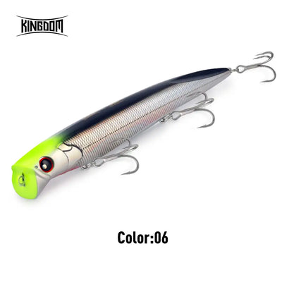 Floating minnow lure, Color:06 lime green and silver body with red eye and three treble hooks