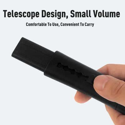 Telescopic hook grinder compact case held in hand, with carry loop on the side