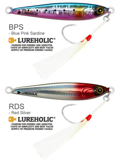 Lureholic 30g ~ 120g Tungsten Jig Slow Falling Hard Bait Fast Sinking Long Casting Metal Jig for Lure Fishig with Hooks -  - Cast N Go