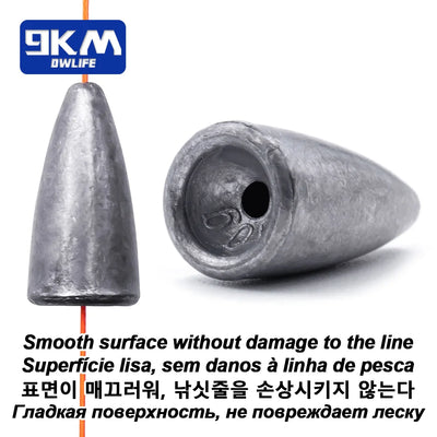 9KM DWLIFE Bullet Sinker 10pc – Lead | 5–20g | Texas Rig & Carolina Rig | Bass Bream