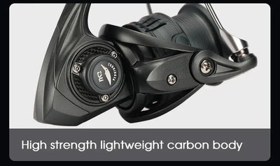 TSURINOYA spinning fishing reel with lightweight carbon-style body and side plate details